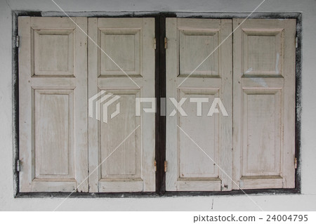 hole and Defect on grunge Wooden window 24004795