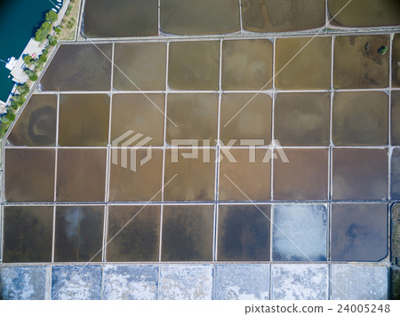 Aerial view of saltworks in Ston town. Aerial view of saltworks in Ston town. 24005248