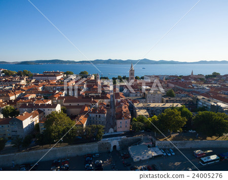Aerial view of the old city Zadar. 24005276