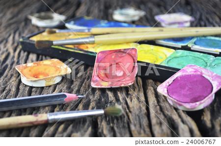 Water color paint box and paint brush Water color paint box and paint brush 24006767