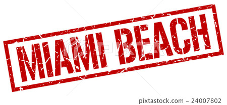 Miami Beach red square stamp 24007802