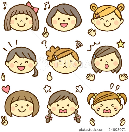 Girls emotions and facial expressions - Stock Illustration [24008071 ...