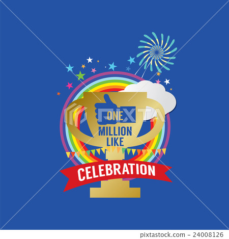 One Million Likes Celebration Vector Illustration One Million Likes Celebration Vector Illustration 24008126