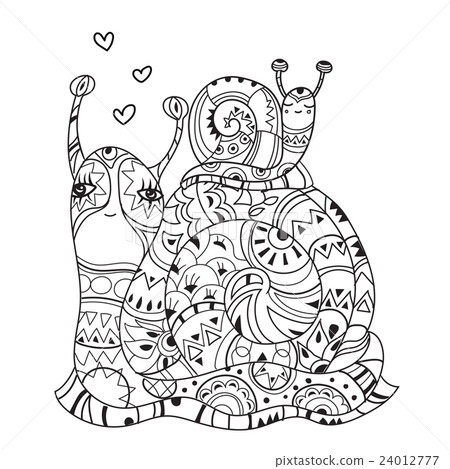 Zen art stylized snail Zen art stylized snail 24012777