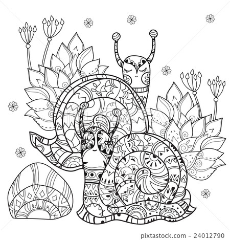 Zen art stylized snail 24012790