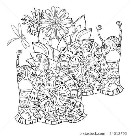 Zen art stylized snail 24012793