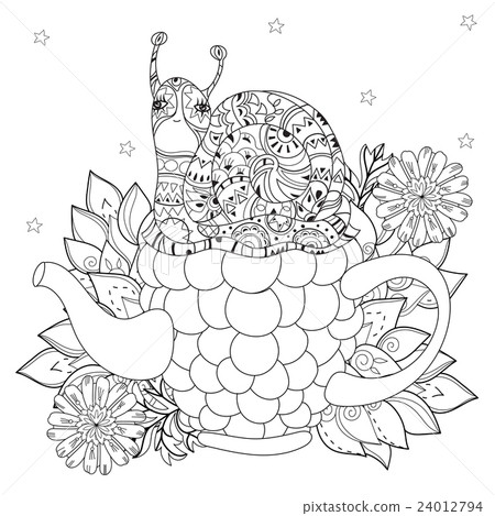 Zen art stylized snail 24012794