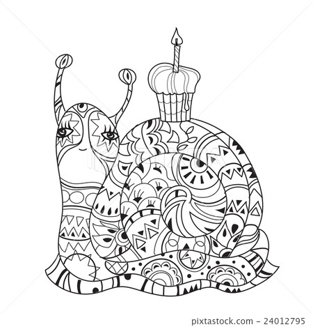 Zen art stylized snail 24012795