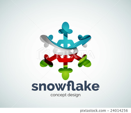 Vector Christmas snowflake logo template 24014256