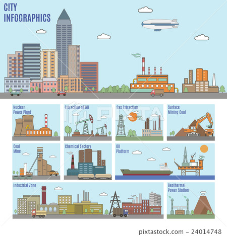 City infographics. Industry City infographics. Industry 24014748