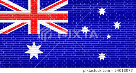 Flag of Australia on brick wall texture 24018077