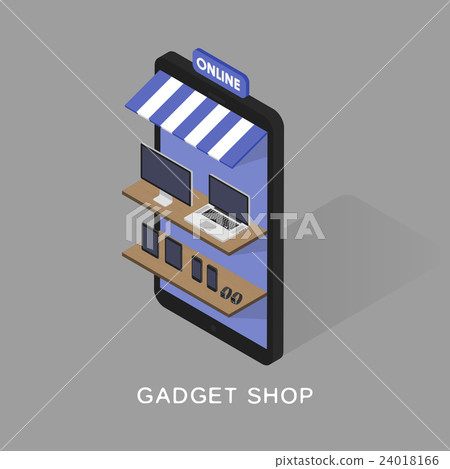 Isometric concept store online shopping of gadgets 24018166