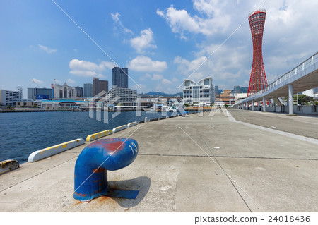 Kobe Port Naka Jetty Port Tower and Mooring Pillars Kobe Port Naka Jetty Port Tower and Mooring Pillars 24018436