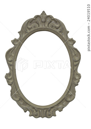 Vintage stone oval picture frame isolated  24019510