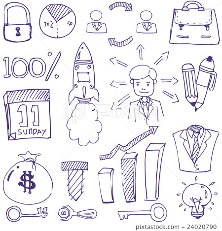 Doodle of business theme vector 24020790
