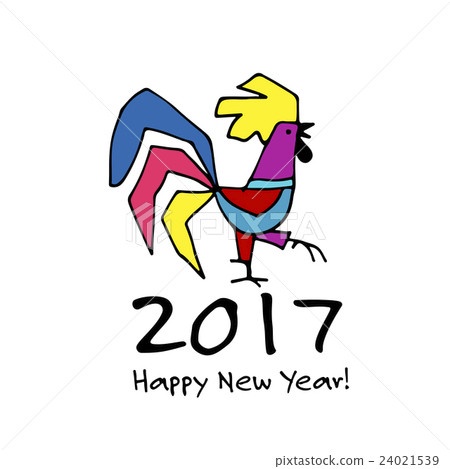 Funny Rooster, symbol of 2017 new year Funny Rooster, symbol of 2017 new year 24021539