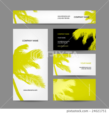 Set of business cards design, palm tree Set of business cards design, palm tree 24021751