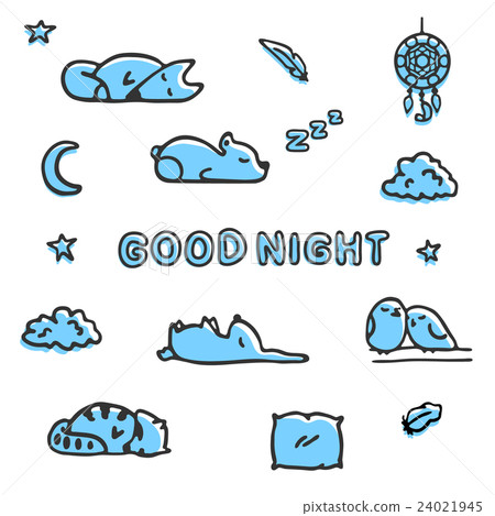 Bedtime vector illustrations isolated on white Bedtime vector illustrations isolated on white 24021945