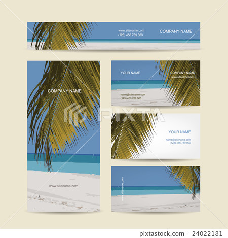 Business cards design, tropical island Business cards design, tropical island 24022181