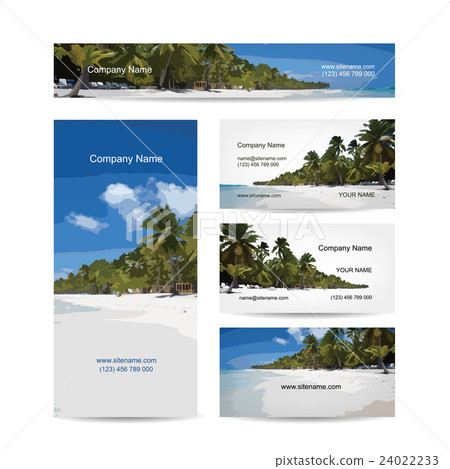 Business cards design, tropical island Business cards design, tropical island 24022233