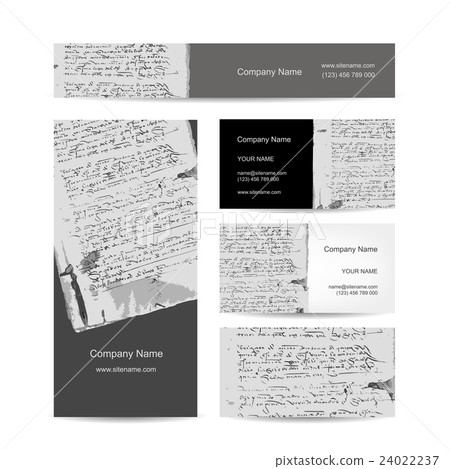 Business cards design, ancient letter on old Business cards design, ancient letter on old 24022237