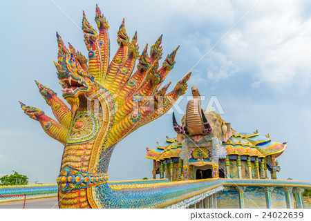 Naga statue in Ban Rai temple at Nakhonratchasima, Naga statue in Ban Rai temple at Nakhonratchasima, 24022639