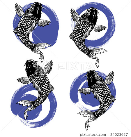 Japanese style carp and handwriting, Japanese style carp and handwriting, 24023627