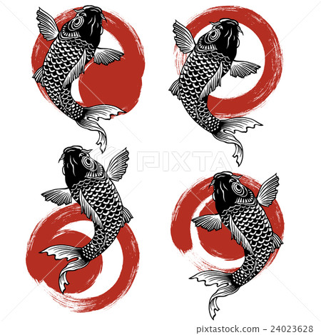 Japanese style carp and handwriting, Japanese style carp and handwriting, 24023628