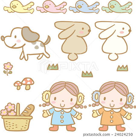 Girls and animals Girls and animals 24024250