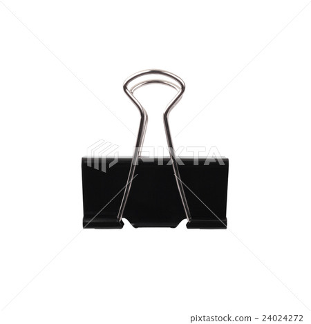 Black Paper clip isolated on white background 24024272