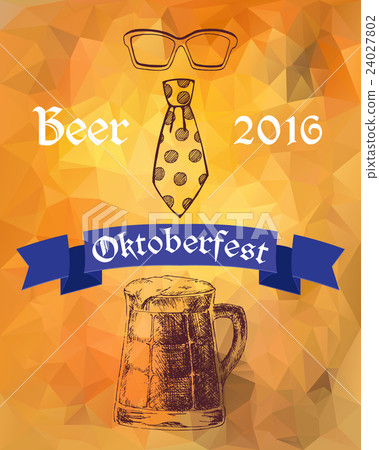 Oktoberfest vector illustration. Beer mug, tie and Oktoberfest vector illustration. Beer mug, tie and 24027802