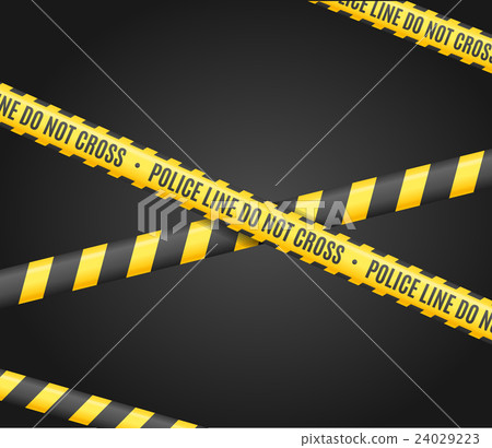 Police Line on a Dark Background. Vector 24029223