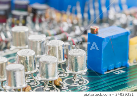 Condensers and Resistor assembly on circuit board Condensers and Resistor assembly on circuit board 24029351