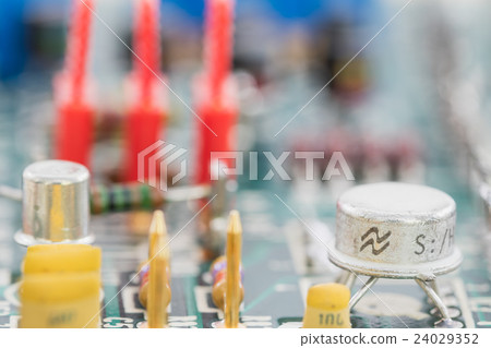 Condensers and Resistor assembly on circuit board Condensers and Resistor assembly on circuit board 24029352