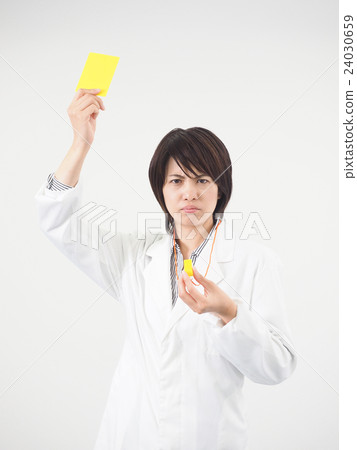 Female doctor who issues yellow card Female doctor who issues yellow card 24030659