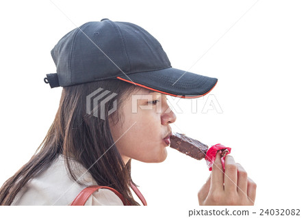 Asian Thai woman eating ice cream 24032082