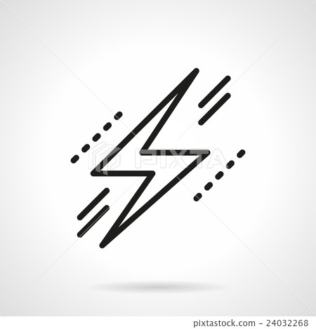 Lightning bolt symbol black line vector icon Lightning bolt symbol black line vector icon 24032268
