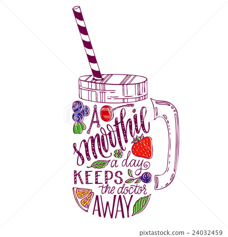 Lettering in smoothie mason jar silhouette 24032459