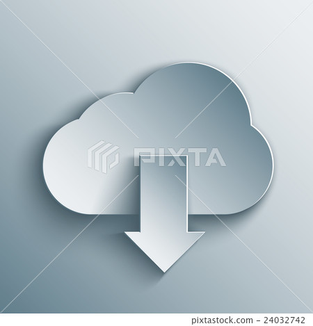 Cloud download web icon. 24032742