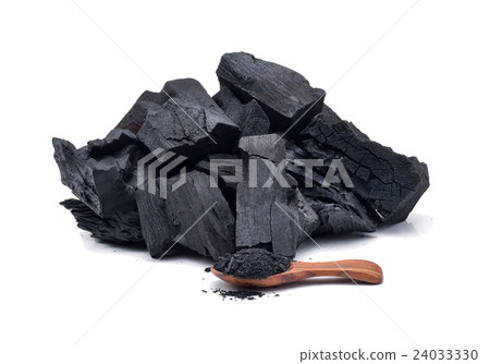 Hard wood charcoal isolated on white Hard wood charcoal isolated on white 24033330