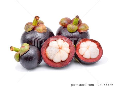 Mangosteen isolated on white Mangosteen isolated on white 24033376