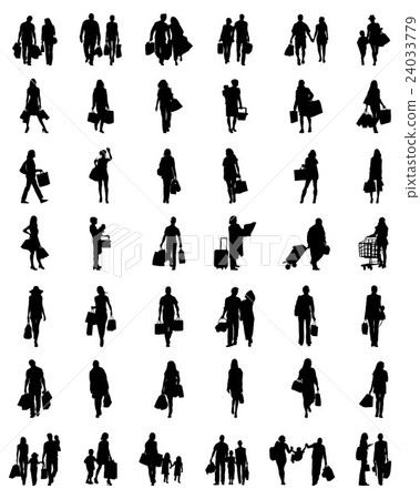 silhouettes of  shopping 24033779