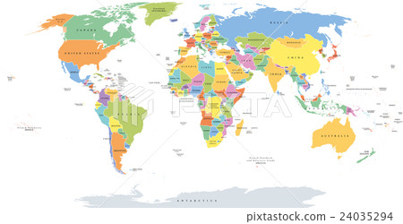 World single states political map 24035294