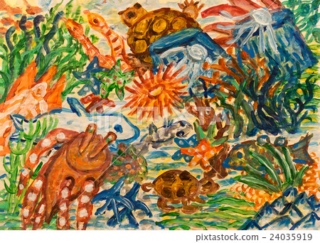 Underwater world abstract painting Underwater world abstract painting 24035919