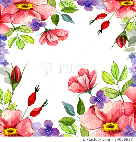 Hand painted watercolor vector floral background Hand painted watercolor vector floral background 24036657