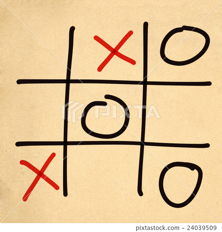 illustration tic tac toe XO game on paper illustration tic tac toe XO game on paper 24039509