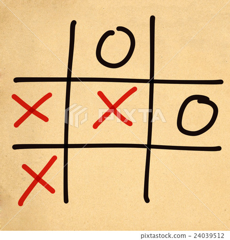 illustration tic tac toe XO game on paper illustration tic tac toe XO game on paper 24039512