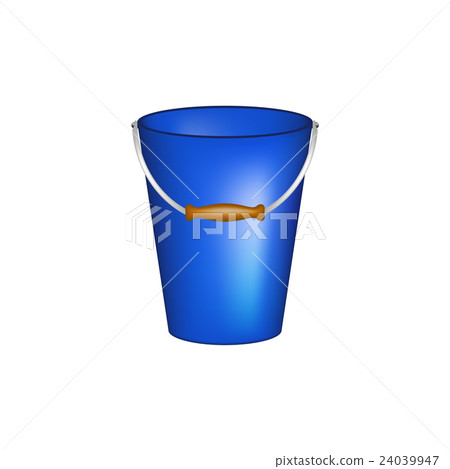 Bucket in blue design on white background Bucket in blue design on white background 24039947
