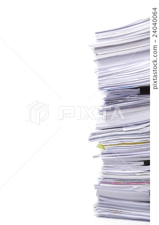 Stack of business papers isolated Stack of business papers isolated 24040064