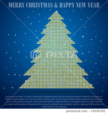 Christmas tree made of sequins. 24040392